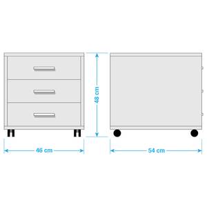 Caisson de bureau Longfaye Blanc / Imitation béton