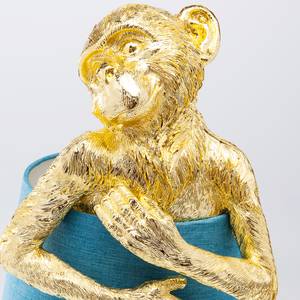 Tischleuchte Monkey III Bleu - Métal - Pierre - Textile - 23 x 58 x 29 cm