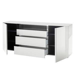 Sideboard Mavie hoogglans wit/zwart