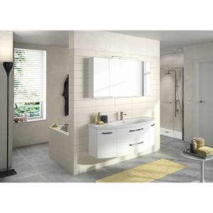 Salle de bain 4010 V (2 élém.) Avec éclairage - Blanc brillant / Blanc mat