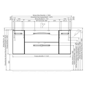 Salle de bain 4010 III (2 élém.) Avec éclairage - Blanc brillant / Blanc mat