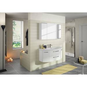 Salle de bain 4010 IV (2 élém.) Avec éclairage - Blanc brillant / Blanc mat