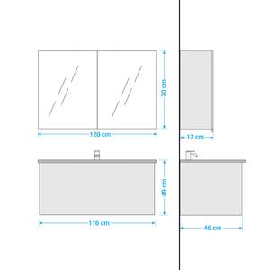 Salle de bain 4010 IV (2 élém.) Avec éclairage - Graphite