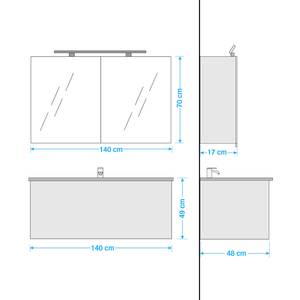 Badkamerset 4010 V (2-delig) Incl. verlichting - Grafiet