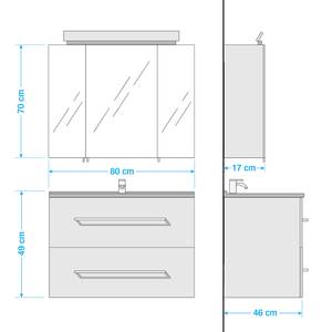 Badkamerset 4010 I (2-delig) Hoogglans wit/mat wit