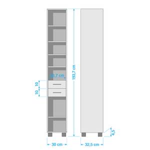 Hochschrank Labin Matt Weiß / Steingrau