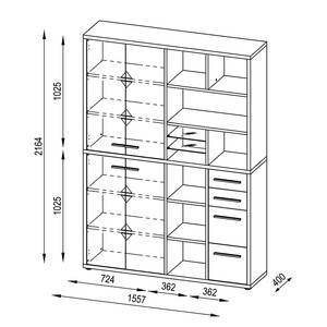 Aktenschrank Set Plus V Farbe - Weiß / Platingrau