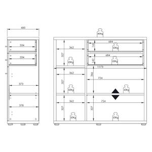 Armoire de bureau Set Plus I Gris / Imitation chêne