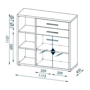 Aktenschrank Set Plus I Farbe - Weiß / Platingrau