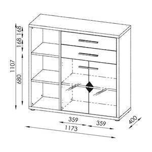 Armoire de bureau Set Plus I Gris / Gris platine