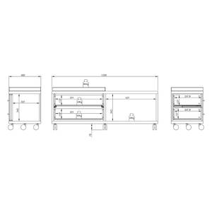 Caisson bureau Set Plus I Blanc / Gris platine