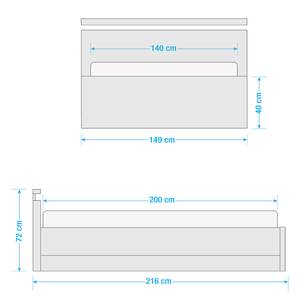 Bettgestell Emblaze Weiß - Holzwerkstoff - 149 x 72 x 216 cm