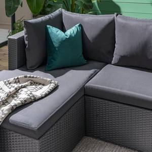 Sitzgruppe Goobo II (3-teilig) Aluminium / Polyrattan  - Anthrazit - Longchair davorstehend links