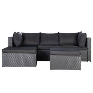 Set di sedute Goobo II Alluminio/Polyrattan - Antracite - Longchair preimpostata a sinistra