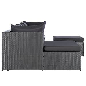 Sitzgruppe Goobo II (3-teilig) Aluminium / Polyrattan  - Anthrazit - Longchair davorstehend links