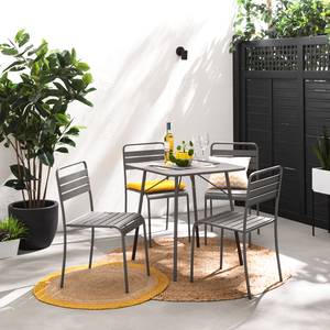 Set da pranzo da giardino Kansas 5 pz. Ferro - Grigio