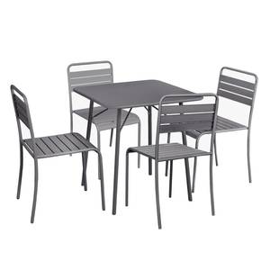 Set da pranzo da giardino Kansas 5 pz. Ferro - Grigio