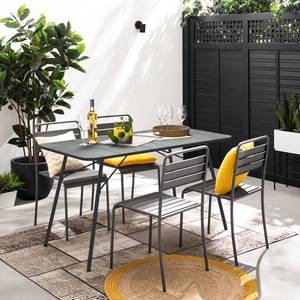 Set da pranzo da giardino Kansas 5 pz. Ferro - Grigio