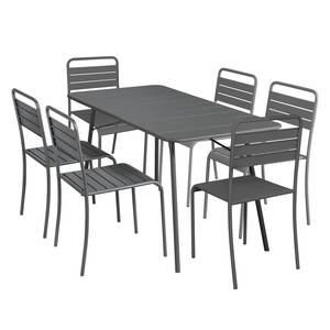 Set da pranzo da giardino Kansas 7 pz. Ferro - Grigio