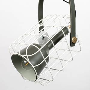 Suspension Cage I Aluminium / Fer - 1 ampoule - Blanc