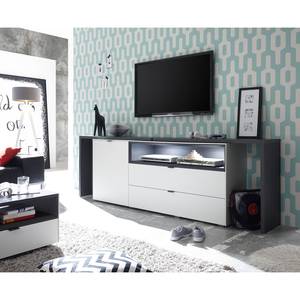 Meuble TV Batchelor Blanc / Anthracite - Hauteur : 60 cm