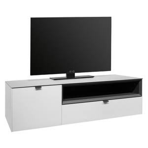 Meuble TV Batchelor Blanc / Anthracite - Blanc / Anthracite - Hauteur : 41 cm