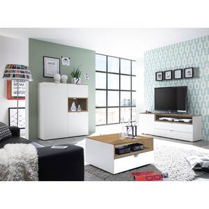 Tv-meubel Batchelor Wit/eikenhouten look - Hoogte: 60 cm