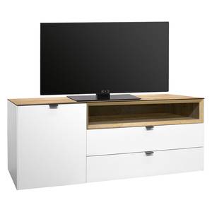 Tv-meubel Batchelor Wit/eikenhouten look - Hoogte: 60 cm
