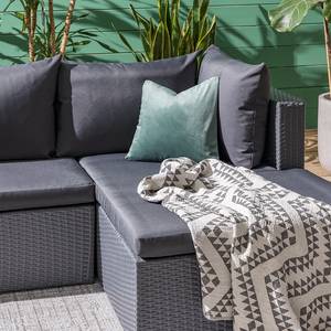 Set di sedute Goobo II Alluminio/Polyrattan - Antracite - Longchair preimpostata a destra