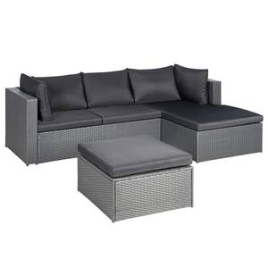 Set di sedute Goobo II Alluminio/Polyrattan - Antracite - Longchair preimpostata a destra