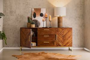 Sideboard LOGA Akazie massiv / Eisen - Akazie Braun