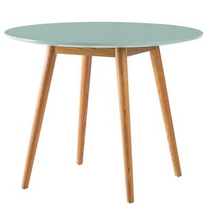 Table LINDHOLM ronde Partiellement en chêne massif - Vert menthe - Diamètre : 100 cm