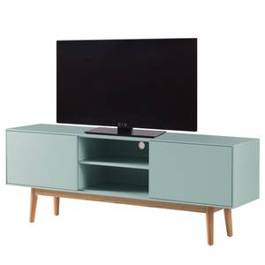 Tv-meubel LINDHOLM Deels massief eikenhout - Mintgroen - 160 x 40 cm