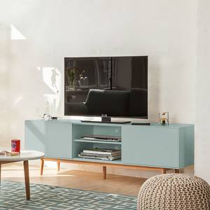 Tv-meubel LINDHOLM Deels massief eikenhout - Mintgroen - 160 x 40 cm