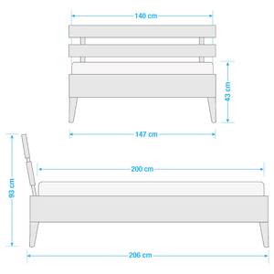 Bettgestell Helsinki Wildeiche Dekor / Weiß - 140 x 200cm