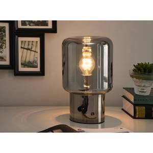 Lampe Tyl II Verre / Fer - 1 ampoule - Argenté - Largeur : 18 cm