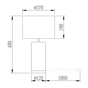 Tischleuchte Lisb Frottee / Glas - 1-flammig