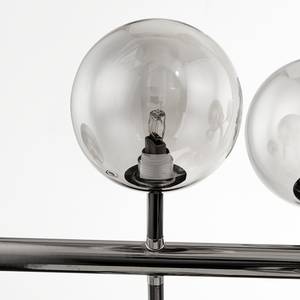 Plafondlamp 10 lichtbronnen Glanzend grijs metaal/Rookglas