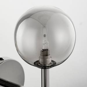 Wandlamp KJUL Glanzend grijs metaal/Rookglas