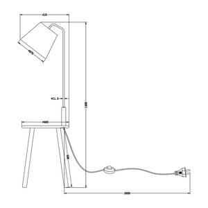 Staande lamp Tarnby badstof/massief grenenhout - 1 lichtbron