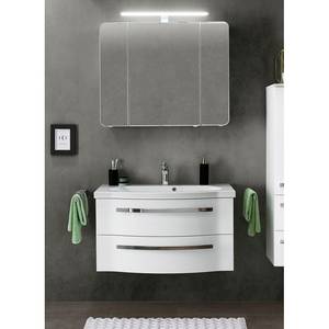 Salle de bain 4005 I (2 élém.) Avec éclairage - Blanc brillant