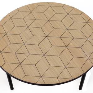 Salontafel Arty II Eikenhout/zwart - Diameter: 70 cm