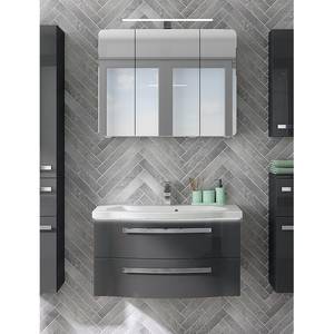 Salle de bain 4005 III (2 élém.) Avec éclairage - Gris brillant