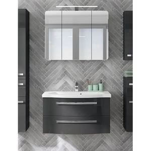 Salle de bain 4005 I (2 élém.) Avec éclairage - Gris brillant