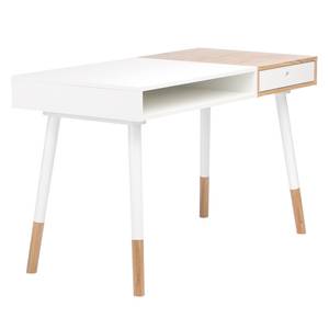 Bureau Mommark Deels massief eikenhout - wit/eikenhout