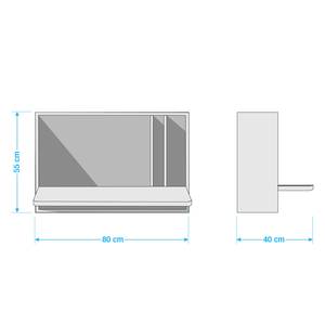 Wandbureau Machali Eikenhouten look/grijs