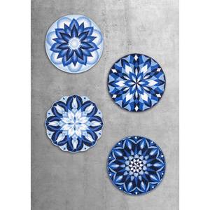 Tapis de bain Chakra Fibres synthétiques - Bleu - 100 x 100 cm