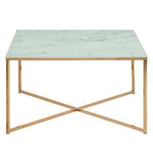 Table basse Katori II Verre / Fer - Imitation marbre blanc