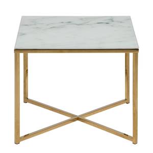 Table basse Katori V Verre / Fer - Imitation marbre blanc / Doré