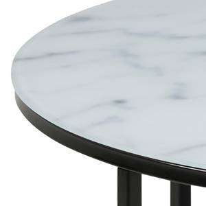 Table basse Katori IV Verre / Fer - Imitation marbre blanc / Noir